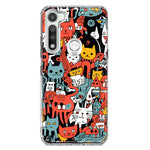 Motorola Moto G Fast Psychedelic Cute Cats Friends Pop Art Hybrid Protective Phone Case Cover