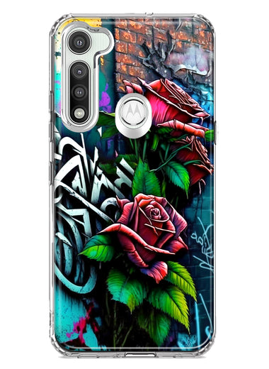 Motorola Moto G Fast Red Roses Graffiti Painting Art Hybrid Protective Phone Case Cover