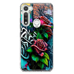 Motorola Moto G Fast Red Roses Graffiti Painting Art Hybrid Protective Phone Case Cover