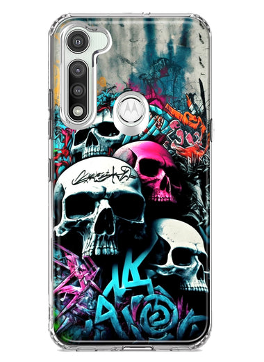 Motorola Moto G Fast Skulls Graffiti Painting Art Hybrid Protective Phone Case Cover