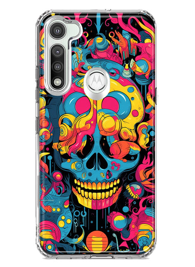 Motorola Moto G Fast Psychedelic Trippy Death Skull Pop Art Hybrid Protective Phone Case Cover