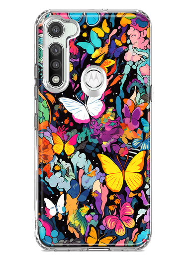 Motorola Moto G Fast Psychedelic Trippy Butterflies Pop Art Hybrid Protective Phone Case Cover