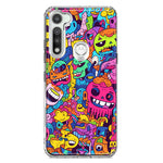 Motorola Moto G Fast Psychedelic Trippy Happy Characters Pop Art Hybrid Protective Phone Case Cover