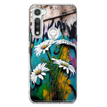 Motorola Moto G Fast White Daisies Graffiti Wall Art Painting Hybrid Protective Phone Case Cover