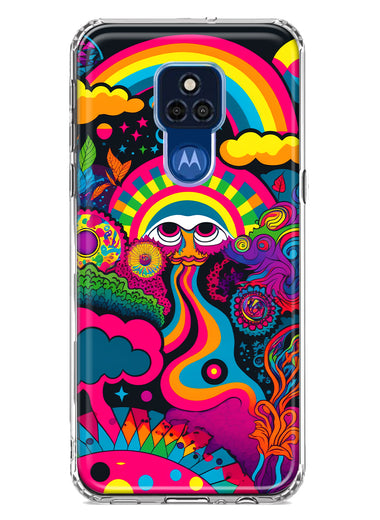 Motorola Moto G Play 2021 Psychedelic Trippy Hippie Night Walk Hybrid Protective Phone Case Cover