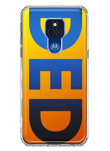 Motorola Moto G Play 2021 Orange Yellow Clear Funny Text Quote Ded Hybrid Protective Phone Case Cover