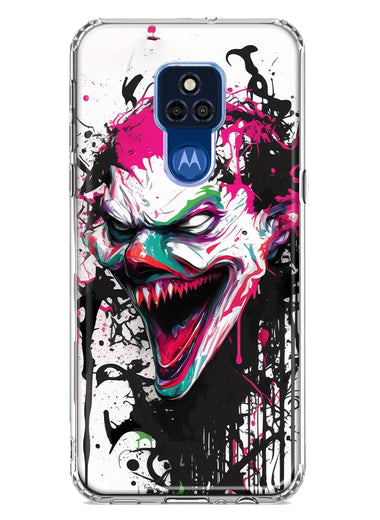 Motorola Moto G Play 2021 Evil Joker Face Painting Graffiti Hybrid Protective Phone Case Cover