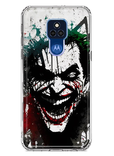 Motorola Moto G Play 2021 Laughing Joker Painting Graffiti Hybrid Protective Phone Case Cover