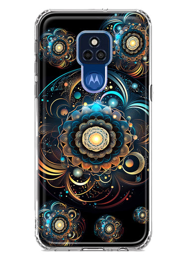 Motorola Moto G Play 2021 Mandala Geometry Abstract Multiverse Pattern Hybrid Protective Phone Case Cover