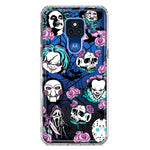 Motorola Moto G Play 2021 Roses Halloween Spooky Horror Characters Spider Web Hybrid Protective Phone Case Cover