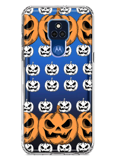 Motorola Moto G Play 2021 Halloween Spooky Horror Scary Jack O Lantern Pumpkins Hybrid Protective Phone Case Cover