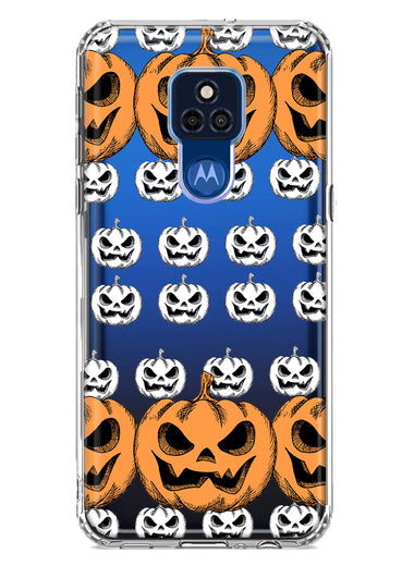 Motorola Moto G Play 2021 Halloween Spooky Horror Scary Jack O Lantern Pumpkins Hybrid Protective Phone Case Cover