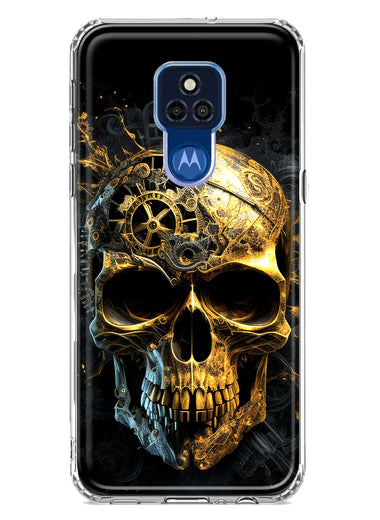 Motorola Moto G Play 2021 Steampunk Skull Science Fiction Machinery Double Layer Phone Case Cover