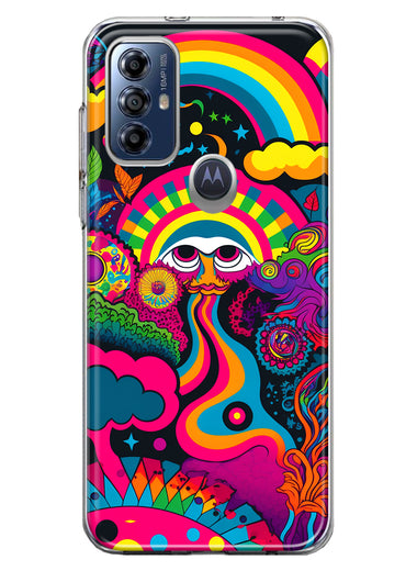 Motorola Moto G Play 2023 Psychedelic Trippy Hippie Night Walk Hybrid Protective Phone Case Cover