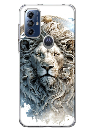 Motorola Moto G Play 2023 Abstract Lion Sculpture Hybrid Protective Phone Case Cover