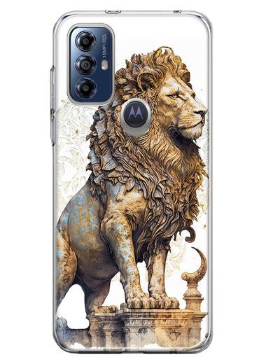 Motorola Moto G Play 2023 Ancient Lion Sculpture Hybrid Protective Phone Case Cover