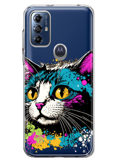 Motorola Moto G Play 2023 Cool Cat Oil Paint Pop Art Hybrid Protective Phone Case Cover