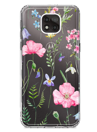 Motorola Moto G Power 2021 Spring Pastel Wild Flowers Summer Classy Elegant Beautiful Hybrid Protective Phone Case Cover