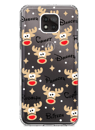 Motorola Moto G Power 2021 Red Nose Reindeer Christmas Winter Holiday Hybrid Protective Phone Case Cover