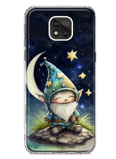 Motorola Moto G Power 2021 Stars Moon Starry Night Space Gnome Hybrid Protective Phone Case Cover