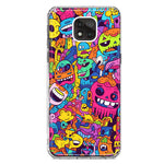 Motorola Moto G Power 2021 Psychedelic Trippy Happy Characters Pop Art Hybrid Protective Phone Case Cover