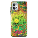 Motorola Moto G Power 2023 Love Softball Girls Glove Green Tie Dye Swirl Paint Hybrid Protective Phone Case Cover