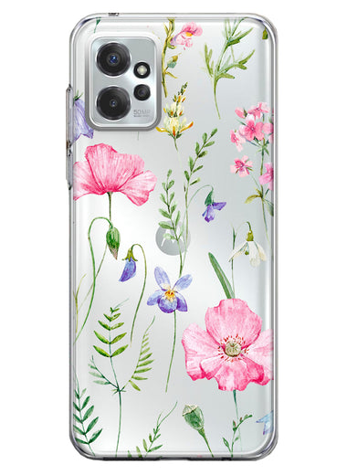Motorola Moto G Power 2023 Spring Pastel Wild Flowers Summer Classy Elegant Beautiful Hybrid Protective Phone Case Cover