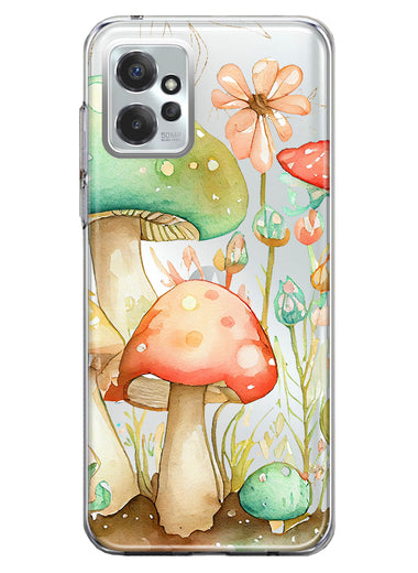 Motorola Moto G Power 2023 Fairytale Watercolor Mushrooms Pastel Spring Flowers Floral Hybrid Protective Phone Case Cover