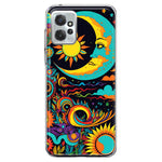 Motorola Moto G Power 2023 Neon Rainbow Psychedelic Indie Hippie Indie Moon Hybrid Protective Phone Case Cover