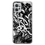 Motorola Moto G Power 2023 Black White Urban Graffiti Hybrid Protective Phone Case Cover