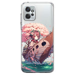 Motorola Moto G Power 2023 Kawaii Manga Pink Cherry Blossom Japanese Girl Boat Hybrid Protective Phone Case Cover