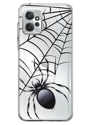 Motorola Moto G Power 2023 Creepy Black Spider Web Halloween Horror Spooky Hybrid Protective Phone Case Cover