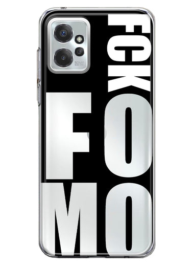 Motorola Moto G Power 2023 Black Clear Funny Text Quote Fckfomo Hybrid Protective Phone Case Cover