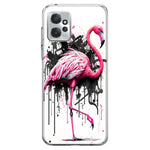 Motorola Moto G Power 2023 Pink Flamingo Painting Graffiti Hybrid Protective Phone Case Cover
