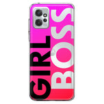 Motorola Moto G Power 2023 Pink Clear Funny Text Quote Girl Boss Hybrid Protective Phone Case Cover