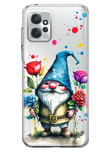 Motorola Moto G Power 2023 Gnome Red Purple Blue Roses Garden Hybrid Protective Phone Case Cover