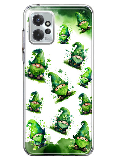 Motorola Moto G Power 2023 Gnomes Shamrock Lucky Green Clover St. Patrick Hybrid Protective Phone Case Cover