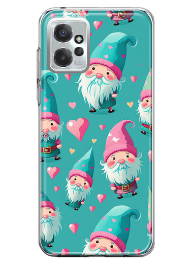 Motorola Moto G Power 2023 Turquoise Pink Hearts Gnomes Hybrid Protective Phone Case Cover