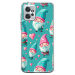 Motorola Moto G Power 2023 Turquoise Pink Hearts Gnomes Hybrid Protective Phone Case Cover
