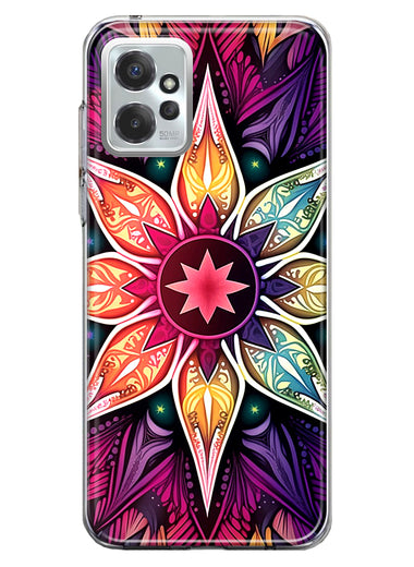 Motorola Moto G Power 2023 Mandala Geometry Abstract Star Pattern Hybrid Protective Phone Case Cover