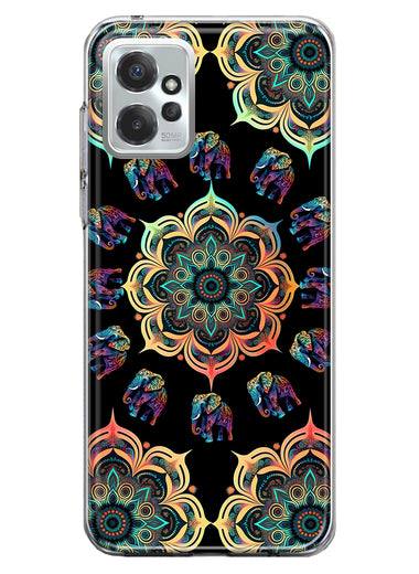 Motorola Moto G Power 2023 Mandala Geometry Abstract Elephant Pattern Hybrid Protective Phone Case Cover