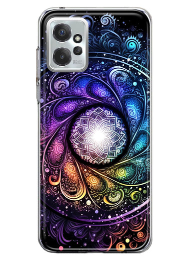Motorola Moto G Power 2023 Mandala Geometry Abstract Galaxy Pattern Hybrid Protective Phone Case Cover