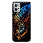 Motorola Moto G Power 2023 Mandala Geometry Abstract Butterfly Pattern Hybrid Protective Phone Case Cover