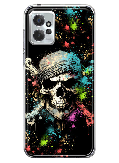 Motorola Moto G Power 2023 Fantasy Paint Splash Pirate Skull Hybrid Protective Phone Case Cover