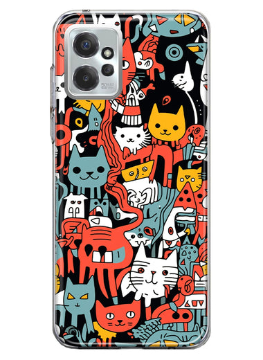 Motorola Moto G Power 2023 Psychedelic Cute Cats Friends Pop Art Hybrid Protective Phone Case Cover