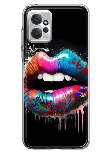 Motorola Moto G Power 2023 Colorful Lip Graffiti Painting Art Hybrid Protective Phone Case Cover