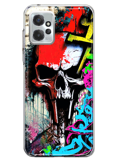 Motorola Moto G Power 2023 Skull Face Graffiti Painting Art Hybrid Protective Phone Case Cover