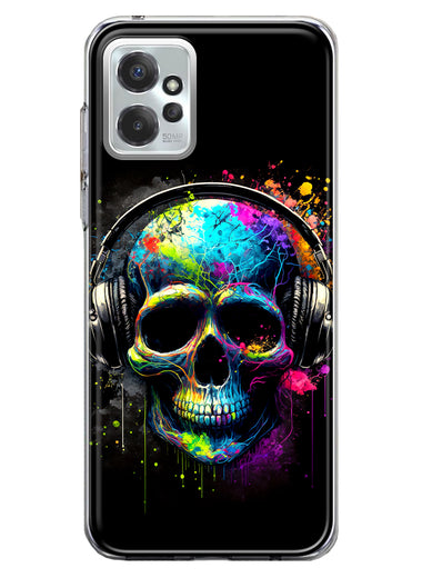 Motorola Moto G Power 2023 Fantasy Skull Headphone Colorful Pop Art Hybrid Protective Phone Case Cover