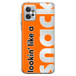 Motorola Moto G Power 2023 Orange Clear Funny Text Quote Snack Hybrid Protective Phone Case Cover