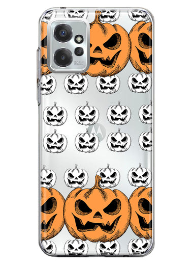 Motorola Moto G Power 2023 Halloween Spooky Horror Scary Jack O Lantern Pumpkins Hybrid Protective Phone Case Cover